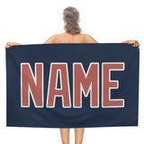 Custom Blue Copper Rose Beach Towel