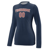 Custom Blue Copper Rose Women's Long-Sleeve Shirt