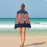 Custom Blue Copper Rose Beach Towel
