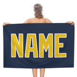 Custom Blue Gold Beach Towel