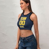 Custom Blue Gold Sleeveless Tank Top