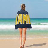 Custom Blue Gold Beach Towel