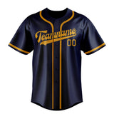 Custom Blue & Yellow Colors Design Sports Baseball Jersey
