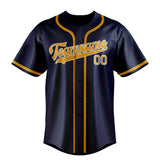 Custom Blue & Yellow Colors Design Sports Baseball Jersey