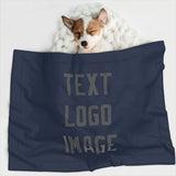 Custom Blue Dark Grey Pet Blanket