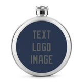 Custom Blue Dark Grey Hip Flask