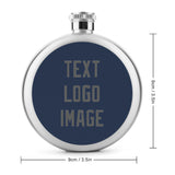 Custom Blue Dark Grey Hip Flask
