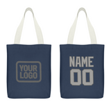 Custom Blue Gray Canvas Tote Bag