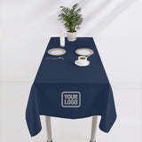 Custom Blue Dark Grey Square Table Cloth
