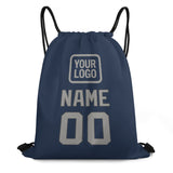 Custom Blue Gray Drawstring Bag