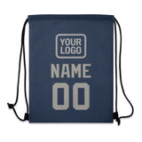 Custom Blue Gray Drawstring Bag