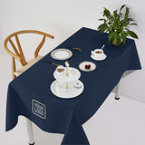 Custom Blue Dark Grey Square Table Cloth
