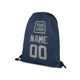 Custom Blue Gray Drawstring Bag
