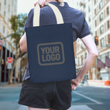 Custom Blue Gray Canvas Tote Bag