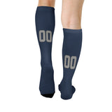 Custom Blue Gray Knee-High Sock