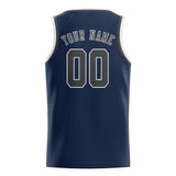 Custom Blue & Dark Grey Colors Design Sports Basketball Jersey