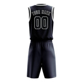 Custom Blue Dark Grey Basketball Set