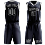 Custom Blue Dark Grey Basketball Set