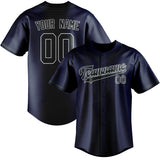 Custom Blue & Dark Grey Colors Design Sports Baseball Jersey