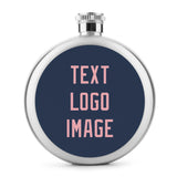 Custom Blue Light Pink Hip Flask