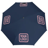 Custom Blue Light Pink Automatic Umbrella