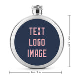 Custom Blue Light Pink Hip Flask