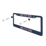 Custom Blue Light Pink License Plate Frame