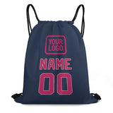 Custom Blue Pink Drawstring Bag
