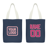 Custom Blue Pink Canvas Tote Bag