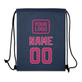 Custom Blue Pink Drawstring Bag