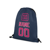 Custom Blue Pink Drawstring Bag