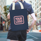 Custom Blue Pink Canvas Tote Bag