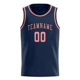 Custom Blue & Light Pink Colors Design Sports Basketball Jersey