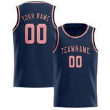 Custom Blue & Light Pink Colors Design Sports Basketball Jersey