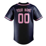Custom Blue & Light Pink Colors Design Sports Baseball Jersey