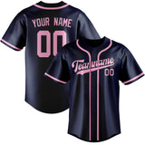 Custom Blue & Light Pink Colors Design Sports Baseball Jersey
