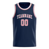 Custom Blue & Light Pink Colors Design Sports Basketball Jersey