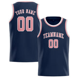 Custom Blue & Light Pink Colors Design Sports Basketball Jersey