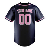 Custom Blue & Light Pink Colors Design Sports Baseball Jersey
