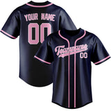 Custom Blue & Light Pink Colors Design Sports Baseball Jersey