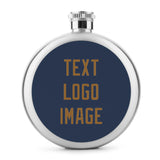 Custom Blue Khaki Hip Flask