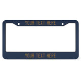 Custom Blue Khaki License Plate Frame