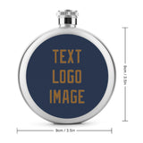 Custom Blue Khaki Hip Flask