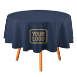 Custom Blue Light Khaki Round Table Cloth