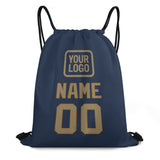 Custom Blue Light Khaki Drawstring Bag