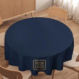 Custom Blue Light Khaki Round Table Cloth