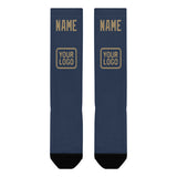 Custom Blue Light Khaki Knee-High Sock