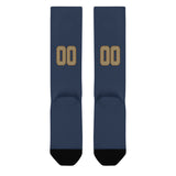 Custom Blue Light Khaki Knee-High Sock