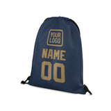 Custom Blue Light Khaki Drawstring Bag
