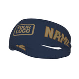 Custom Blue Light Khaki Sports headband